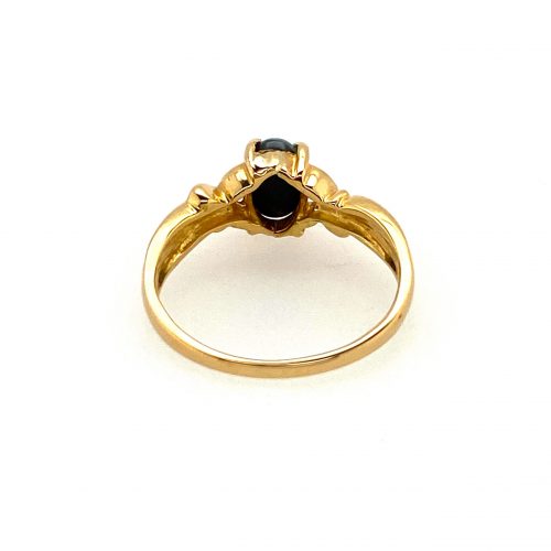 Bird Songs - 18k Yellow Gold Solid Black Opal Ring 388 - Image 7