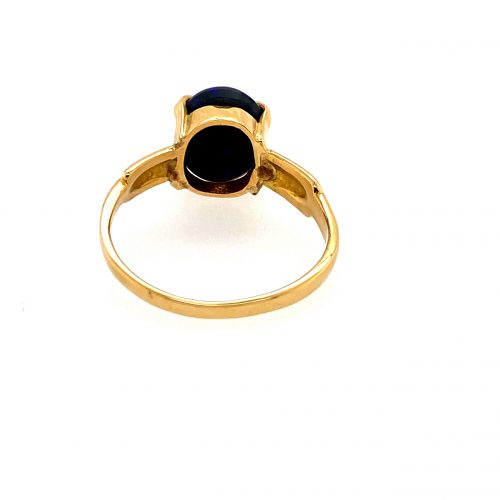 Got Blue on My Mind - 18k Yellow Gold Solid Black Opal Ring 368 - Image 6