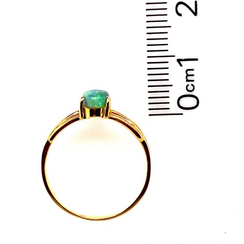 Pot of Gold - 18k Yellow Gold Solid Black Opal Ring 209 - Image 11