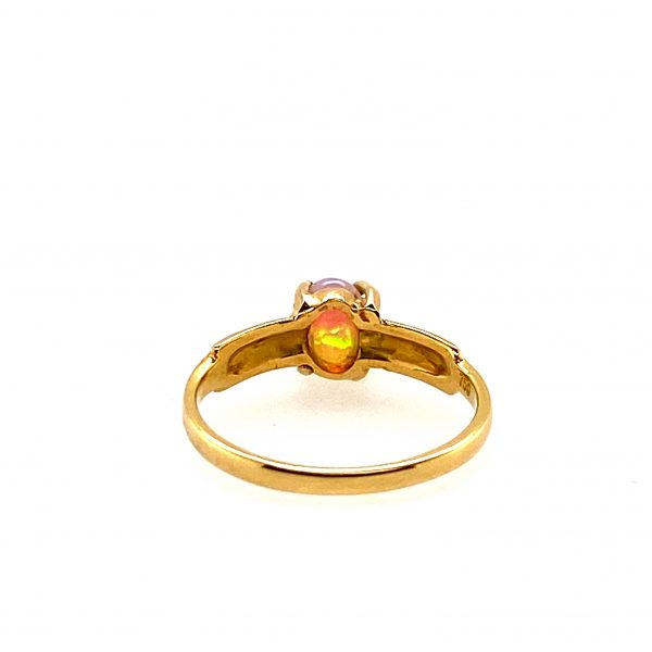 In the Meadows - 18k Yellow Gold Solid Black Opal Ring 373 - Image 9