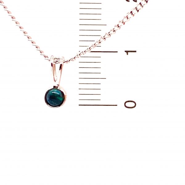 Nami - Sterling Silver Solid Black Opal Petite Necklace 129-3 - Image 11
