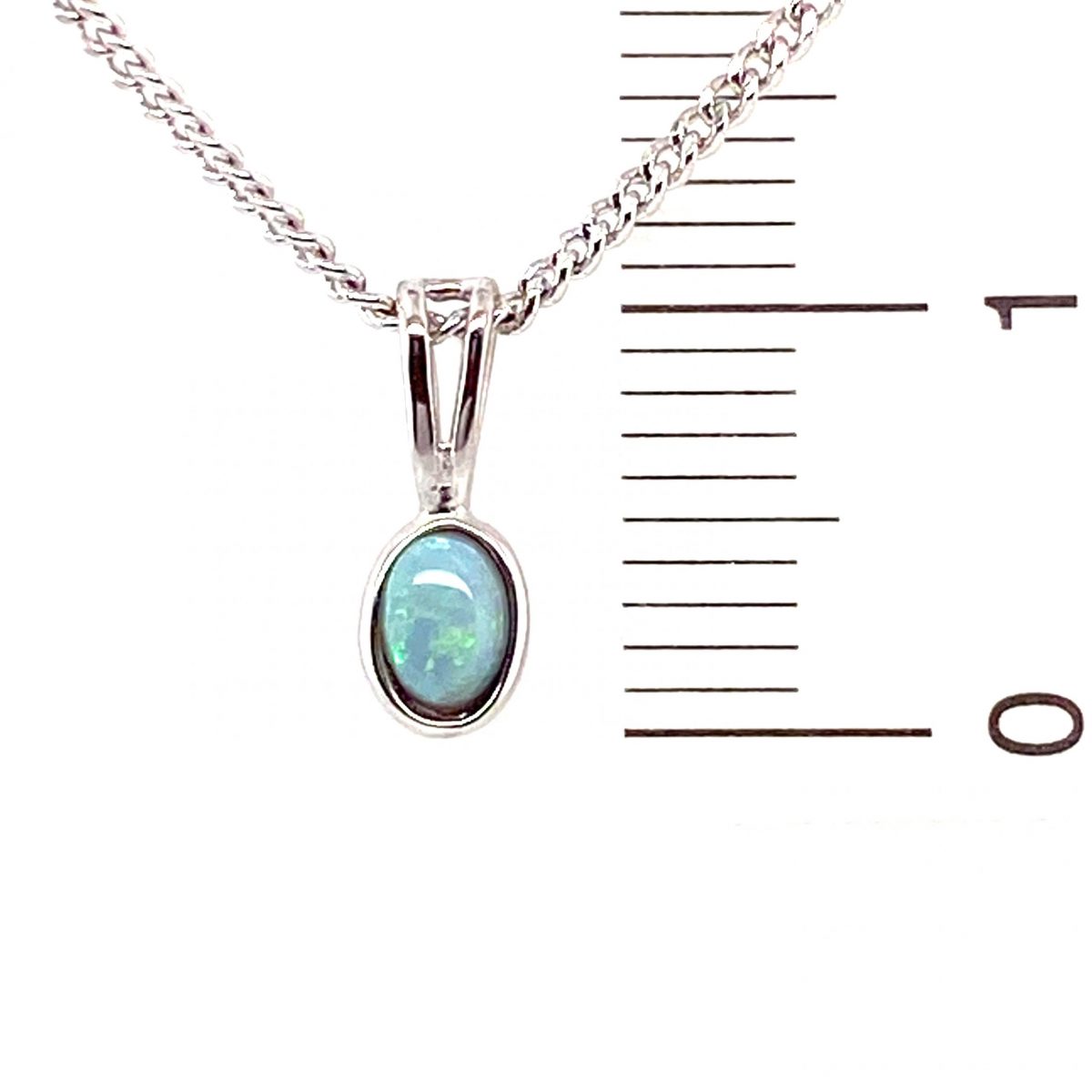Sora - Sterling Silver  Solid Black Opal Necklace 129-2 - Image 3