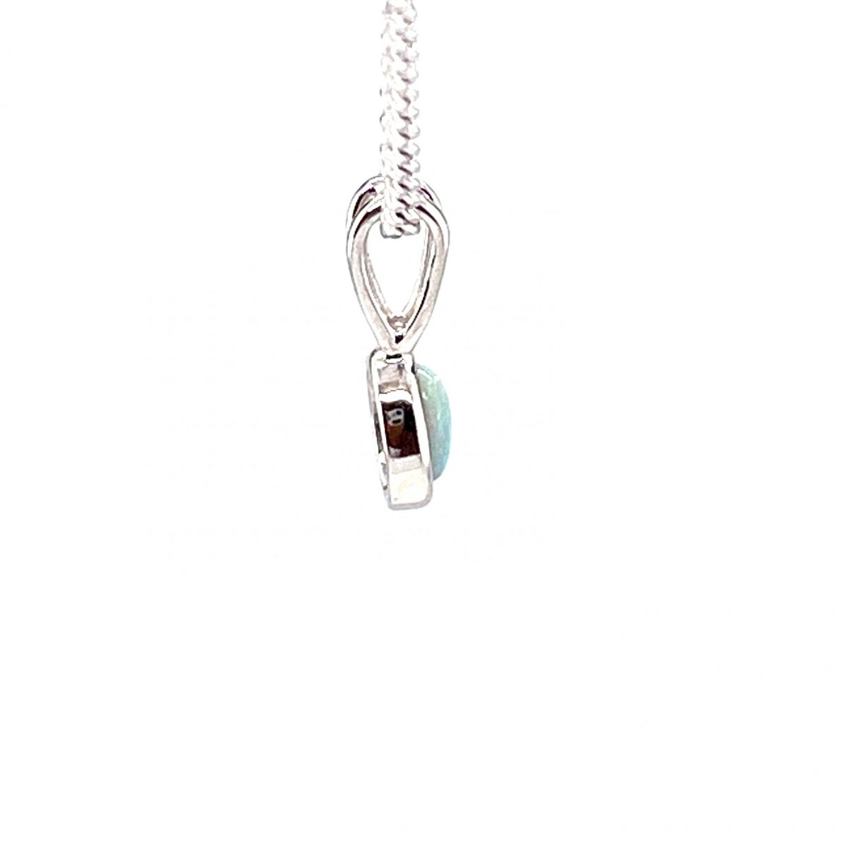 Sora - Sterling Silver  Solid Black Opal Necklace 129-2 - Image 4