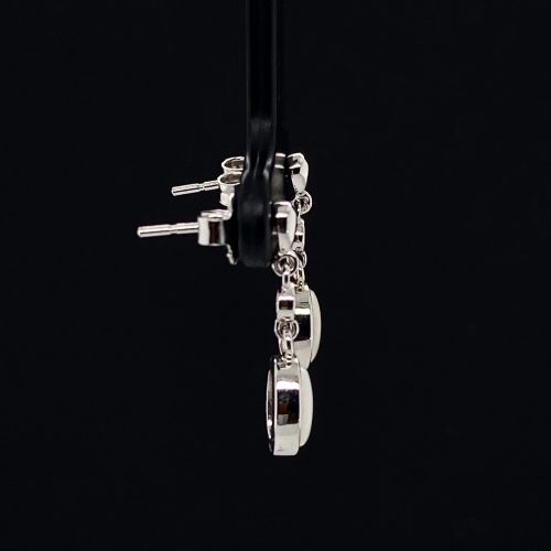 Milky Way - Sterling Silver  Solid White Opal Earring 370a - Image 8