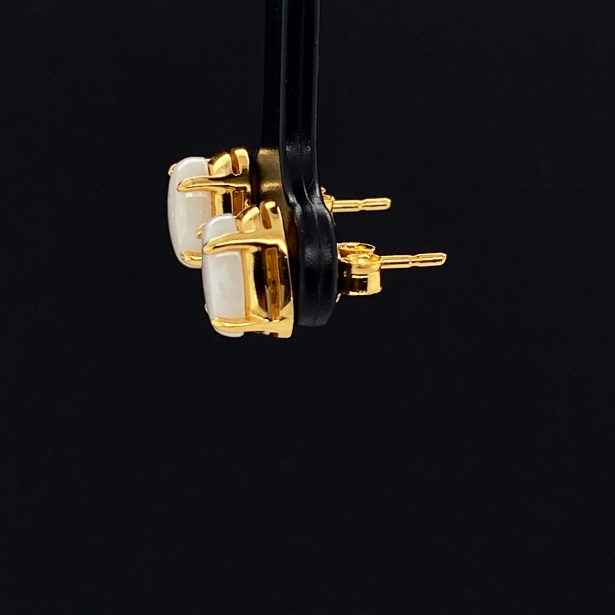 Symphony - Gold Plated Sterling  Solid Silver White Opal Earring 365 - Image 4