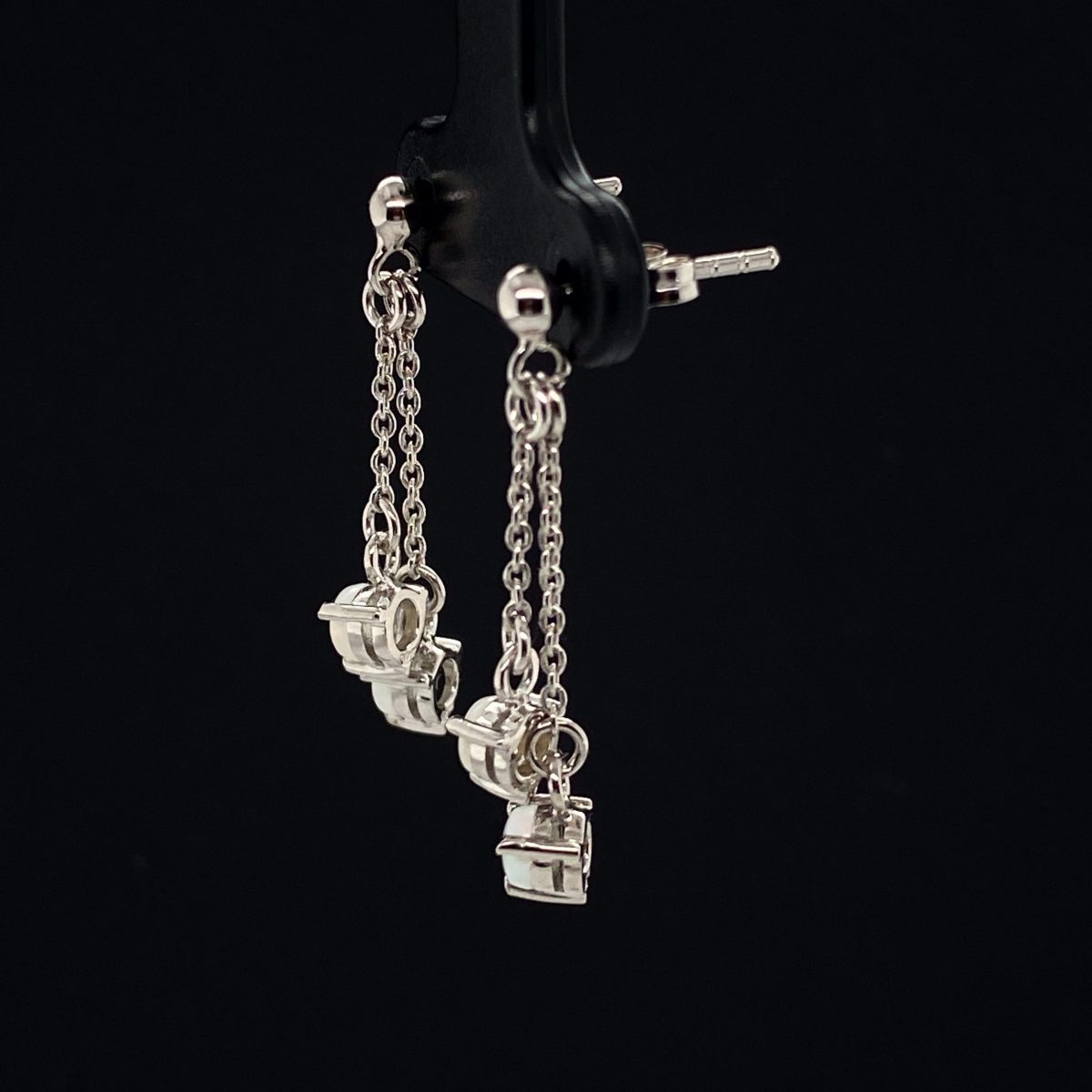 Dangling Rainbow - Sterling Silver  Solid White Opal Earring 020 - Image 7