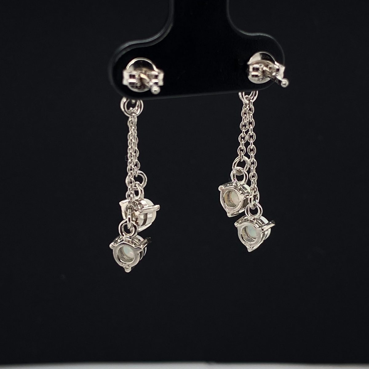 Dangling Rainbow - Sterling Silver  Solid White Opal Earring 020 - Image 10