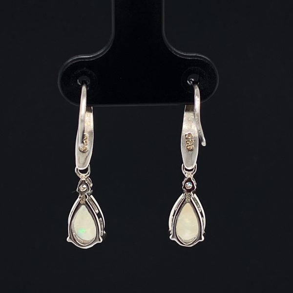 Wishing Star - Sterling Silver  Solid White Opal Earring 305a - Image 4