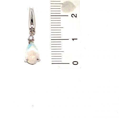 Wishing Star - Sterling Silver  Solid White Opal Earring 305a - Image 9