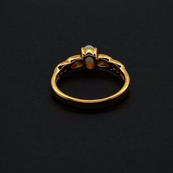 Miami - Gold Plated Sterling Silver White Opal Ring 078 - Image 9