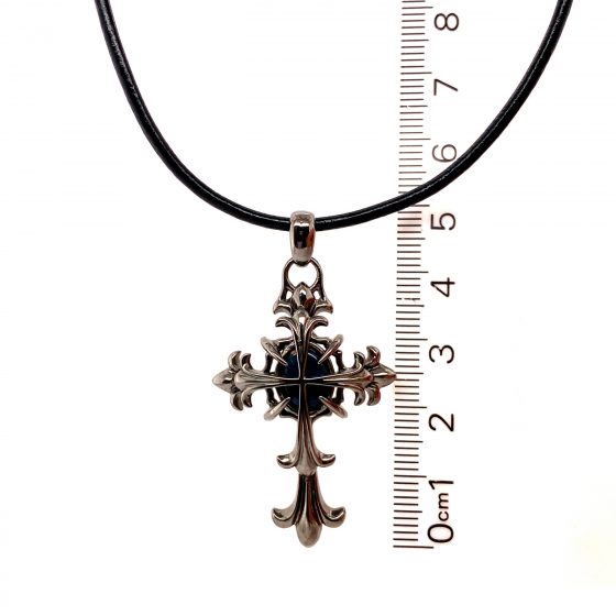 Silver Solid  Black Rhodium Black Opal Necklace 2 - Image 11
