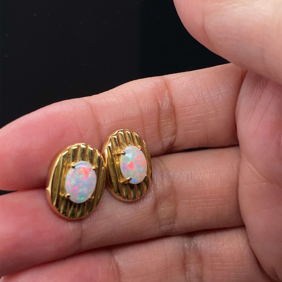 K18 White Opal Cuff Links 2016 K18・2016 - Image 5
