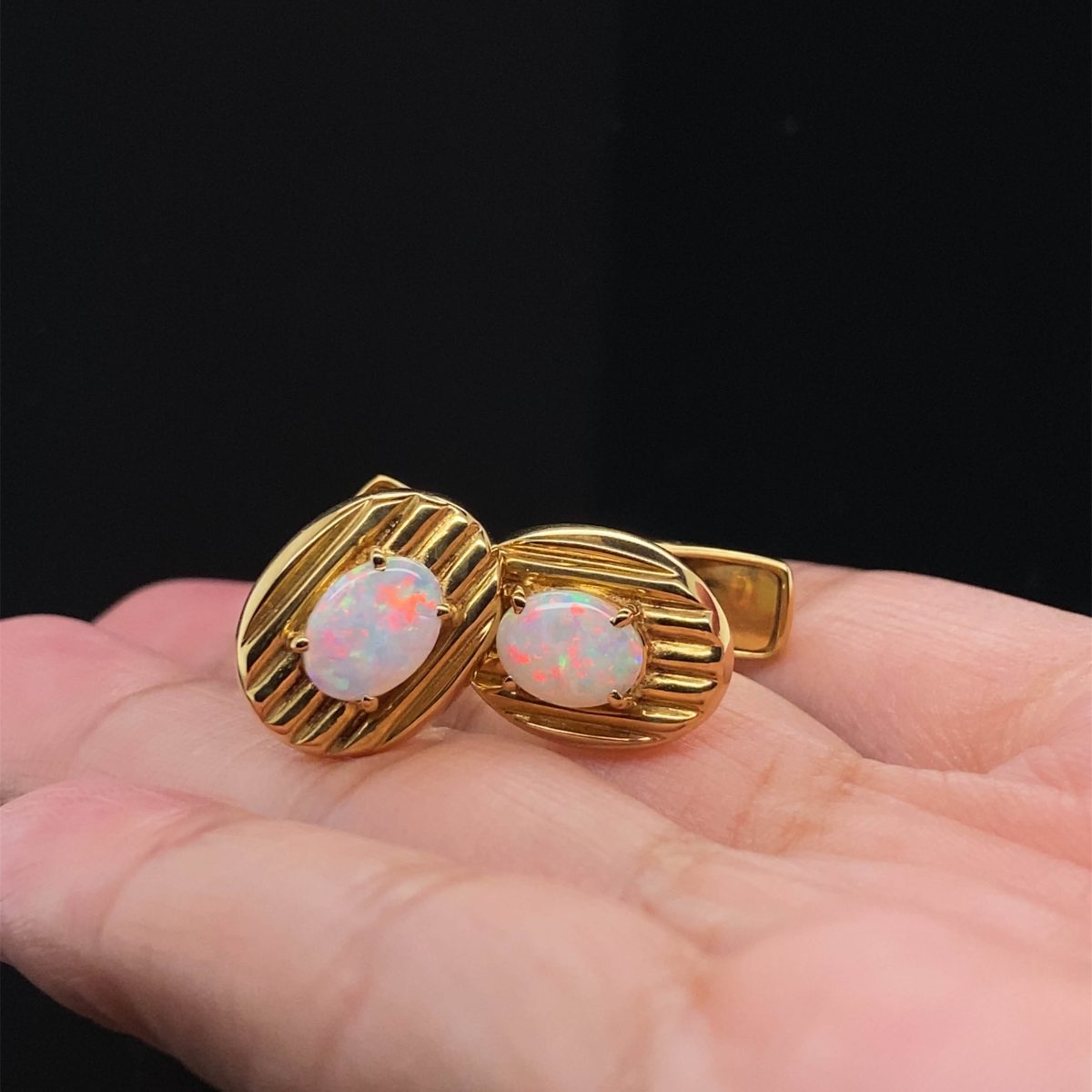 K18 White Opal Cuff Links 2016 K18・2016 - Image 3