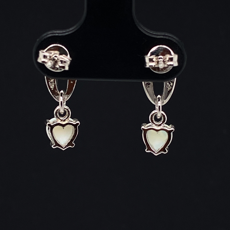 Delicate Love - Sterling Silver Solid White Opal Earring 018 - Image 8