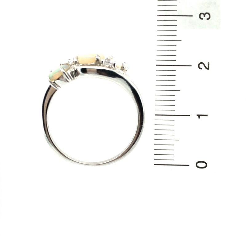 Silver Solid White Opal  Ring  045 - Image 11