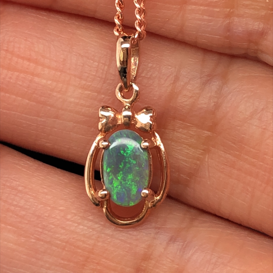 K9 Solid Black Opal Pendant 743B Rose Gold - Image 9