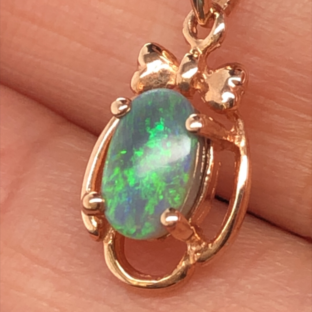 K9 Solid Black Opal Pendant 743B Rose Gold - Image 2