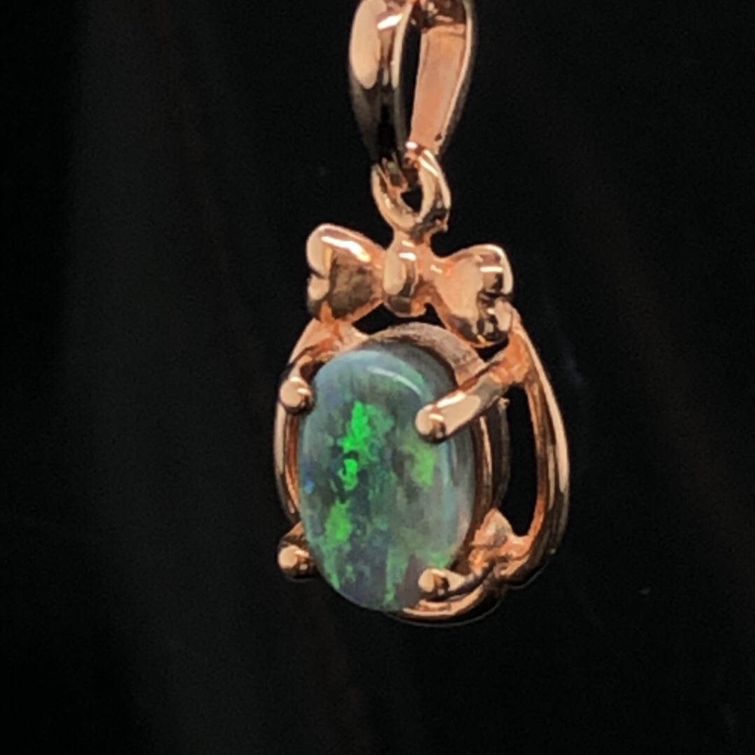 K9 Solid Black Opal Pendant 743B Rose Gold - Image 7