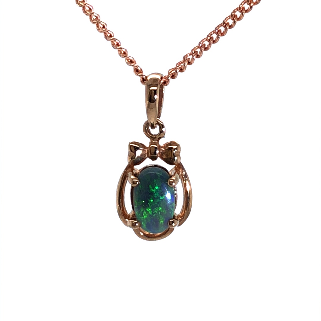 K9 Solid Black Opal Pendant 743B Rose Gold - Image 6