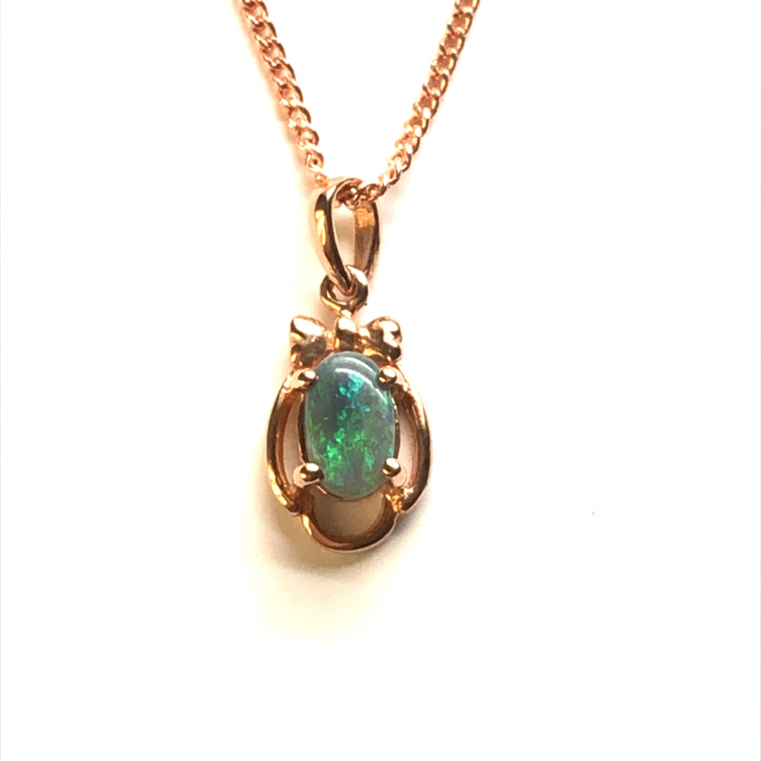 K9 Solid Black Opal Pendant 743B Rose Gold - Image 8