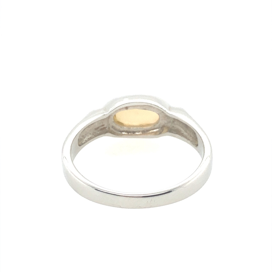 Silver Solid White Opal  Ring  065  Ringsize S(UK,AU) - Image 6