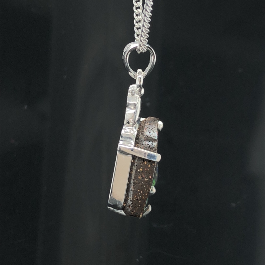 Cove - 18k White Gold Solid Boulder Opal Pendant 590 - Image 8