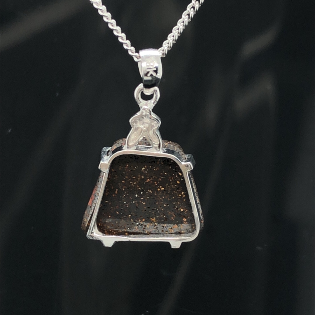 Cove - 18k White Gold Solid Boulder Opal Pendant 590 - Image 10