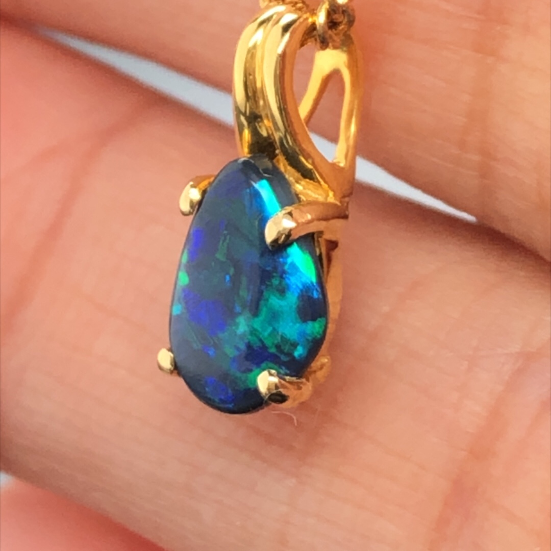 Skye - 18k Solid Black Opal Pendant 711 - Image 10