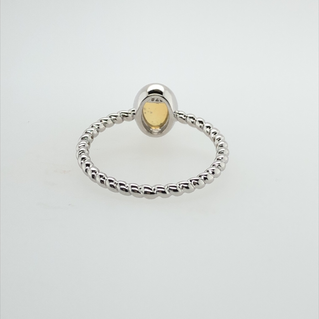 Silver Solid White Opal  Ring  477-6#14 - Image 9