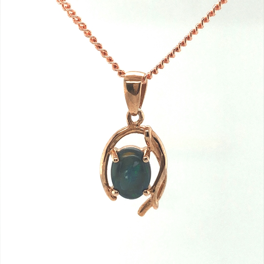 K9 Solid BlackOpal Pendant 747 Rose Gold - Image 7