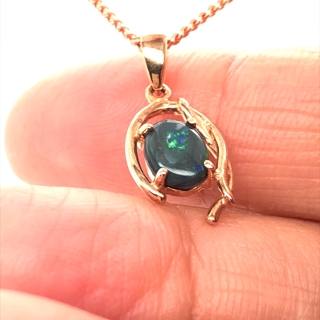 K9 Solid BlackOpal Pendant 747 Rose Gold - Image 10