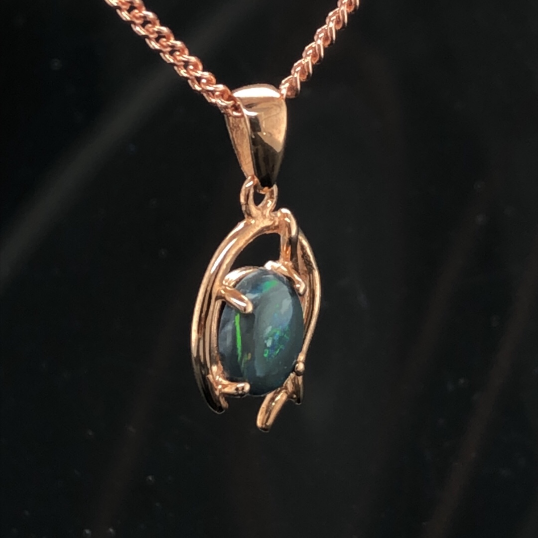 K9 Solid BlackOpal Pendant 747 Rose Gold - Image 4