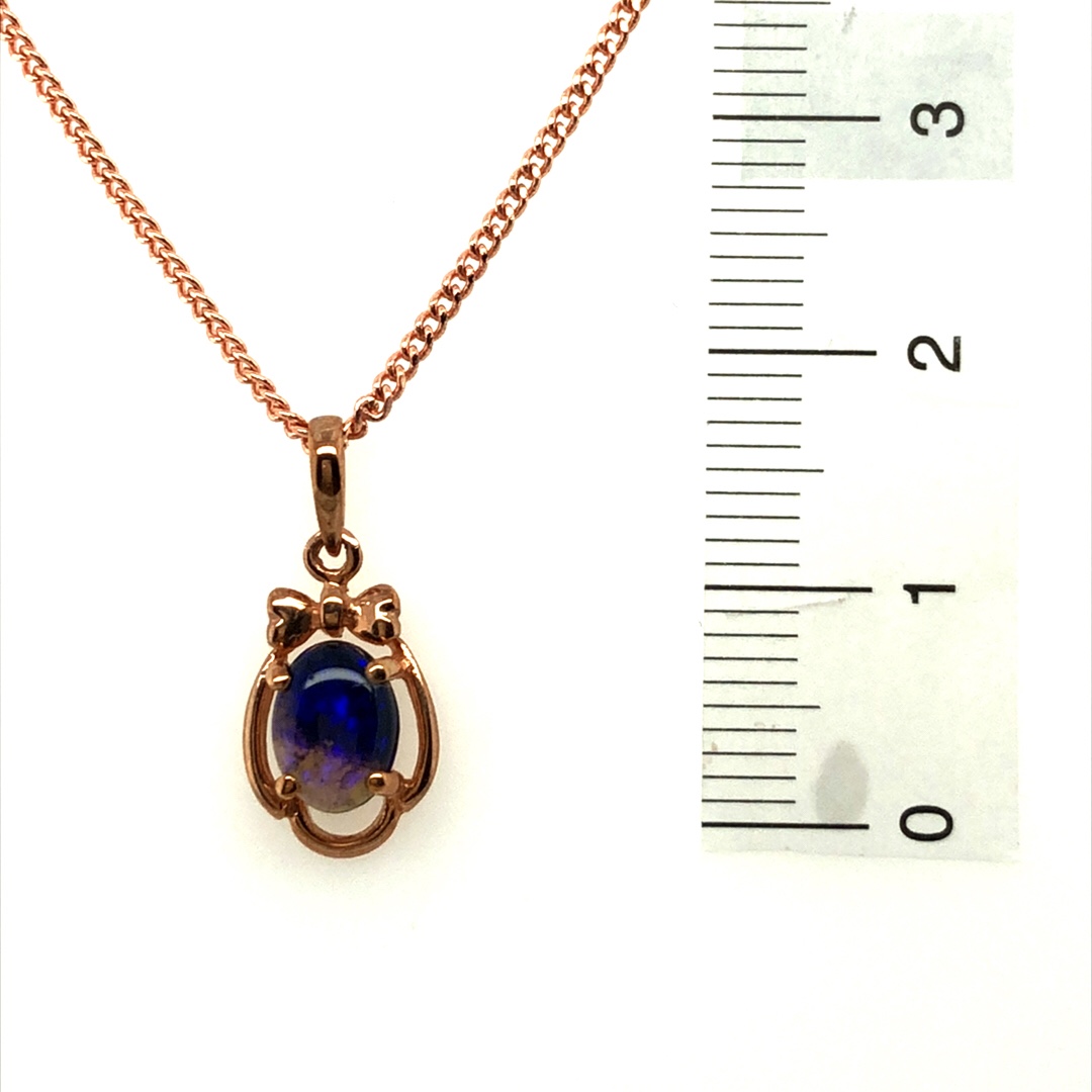 K9 Solid BlackOpal Pendant 743K Rose Gold - Image 11