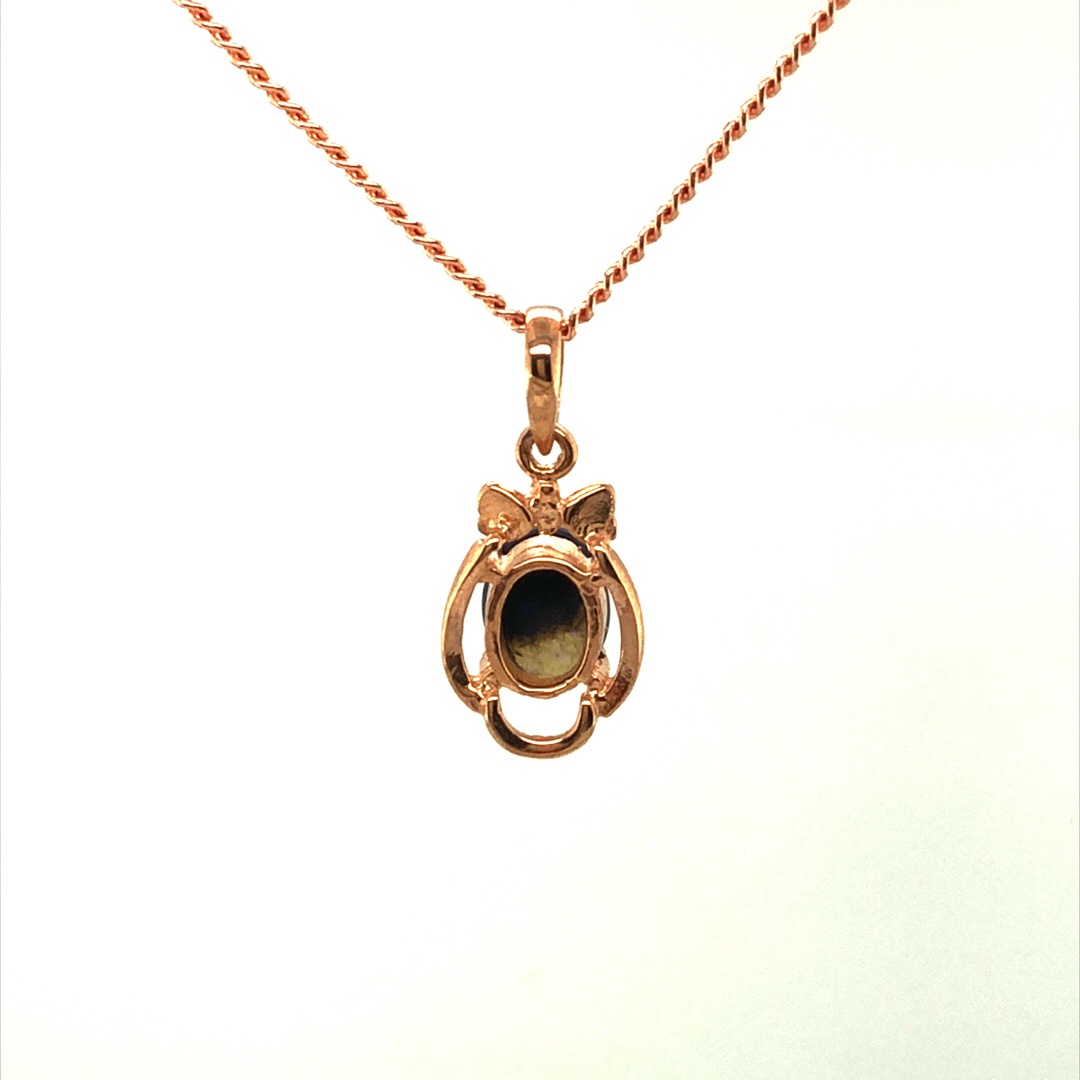 K9 Solid BlackOpal Pendant 743K Rose Gold - Image 5