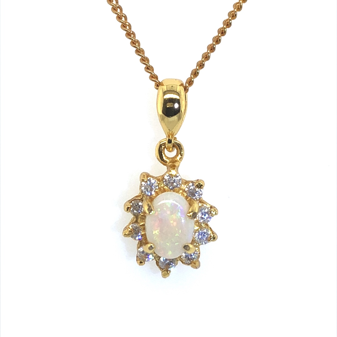 Silver Solid White Opal  Necklace 439 - Image 3