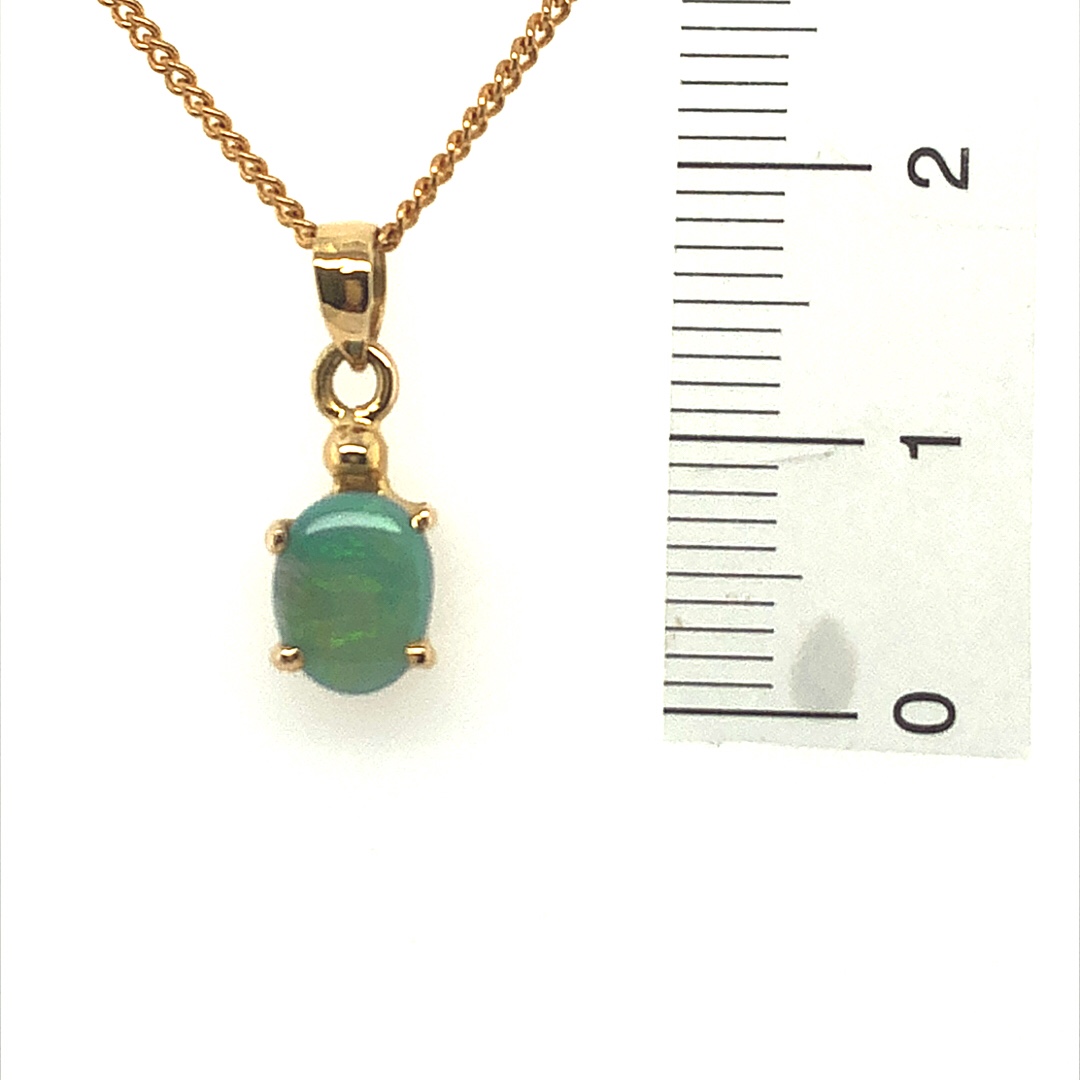 K18  天然石 ブラックオパール ペンダント 313 - 画像 (11)