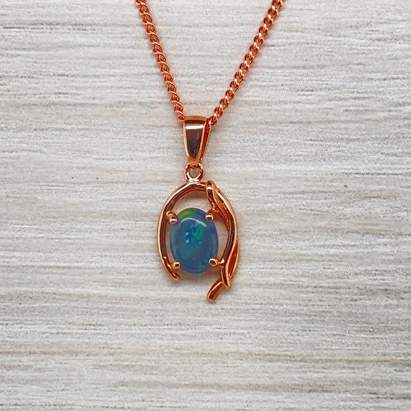 K9 Solid BlackOpal Pendant 747 Rose Gold - Image 3