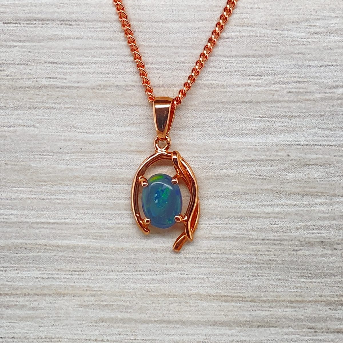 K9 Solid BlackOpal Pendant 747 Rose Gold - Image 3