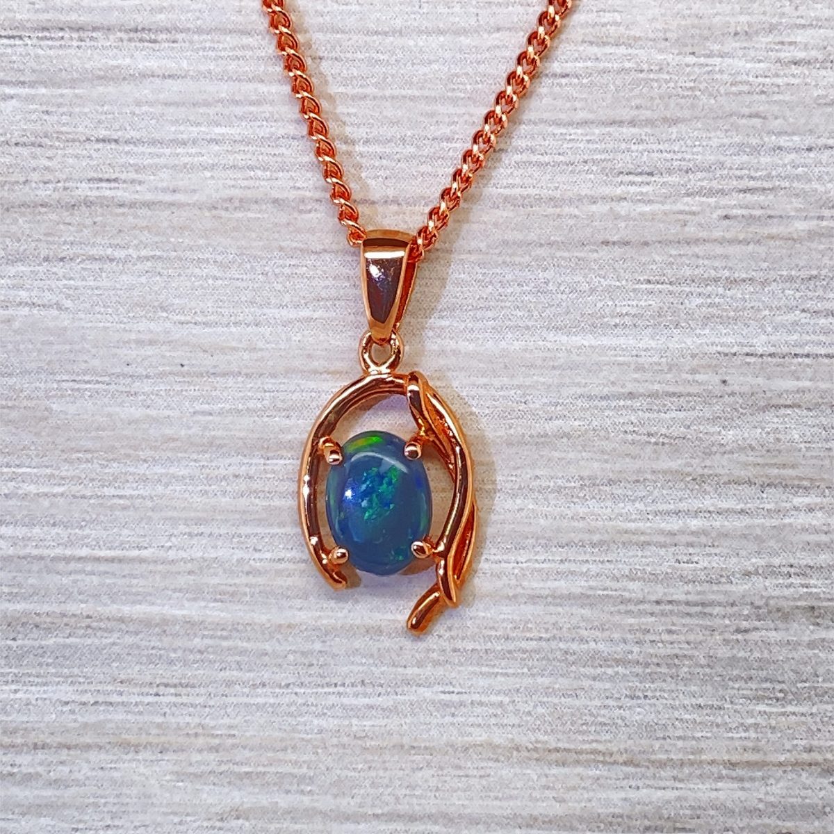 K9 Solid BlackOpal Pendant 747 Rose Gold - Image 9