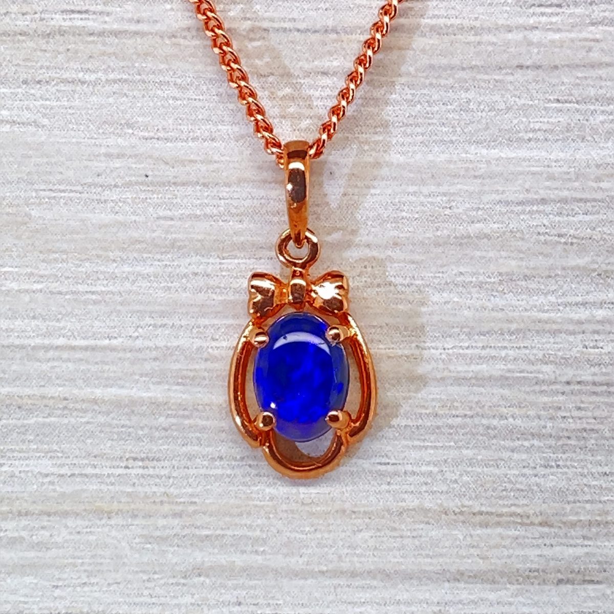K9 Solid BlackOpal Pendant 743K Rose Gold