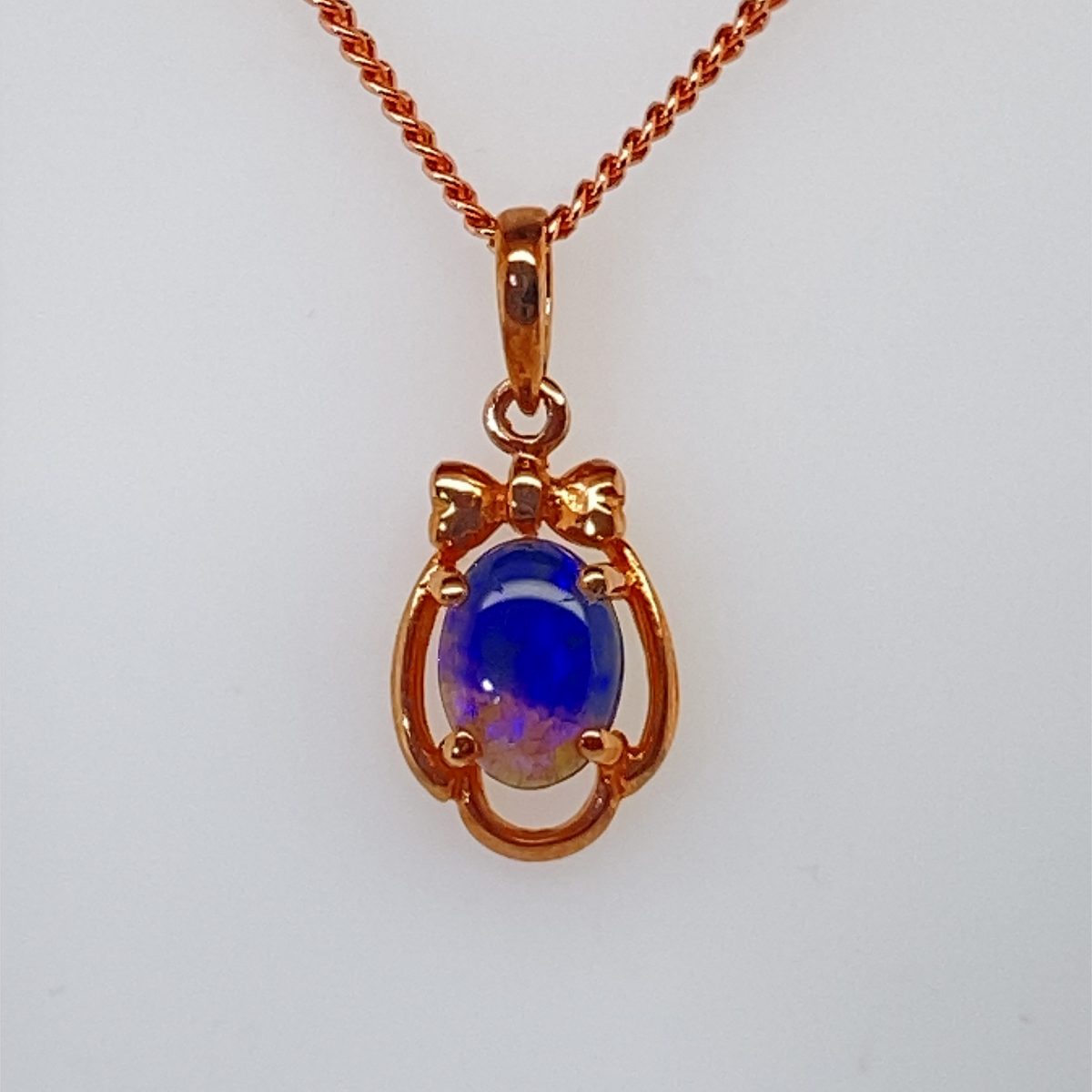 K9 Solid BlackOpal Pendant 743K Rose Gold - Image 3