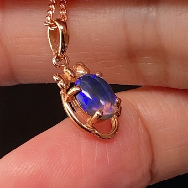 K9 Solid BlackOpal Pendant 743K Rose Gold - Image 10