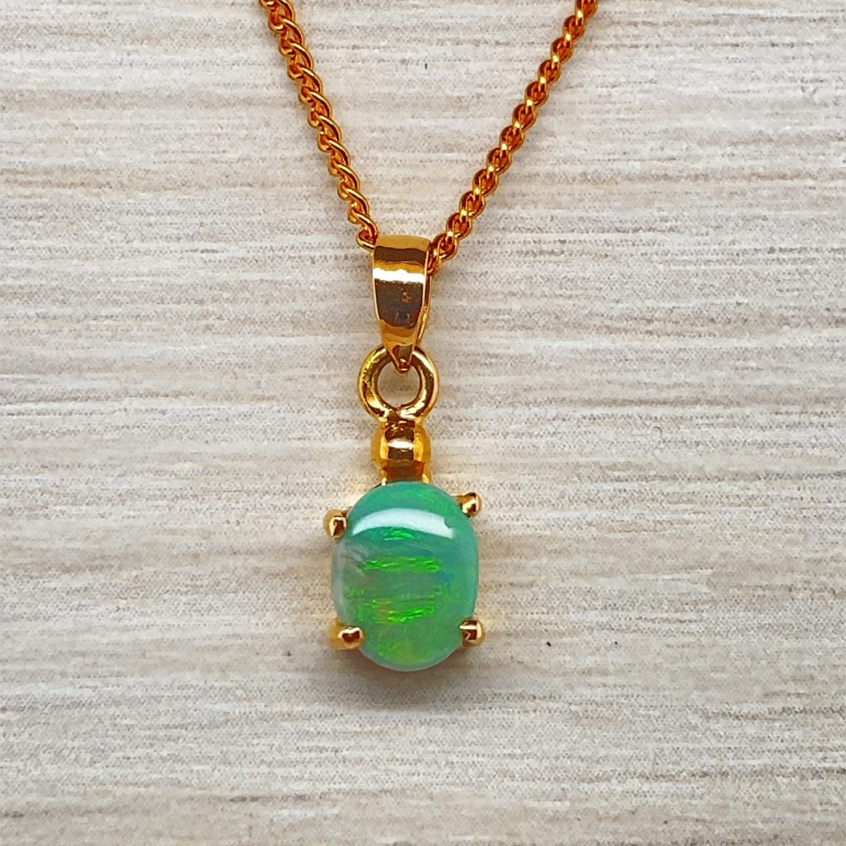 K18  天然石 ブラックオパール ペンダント 313