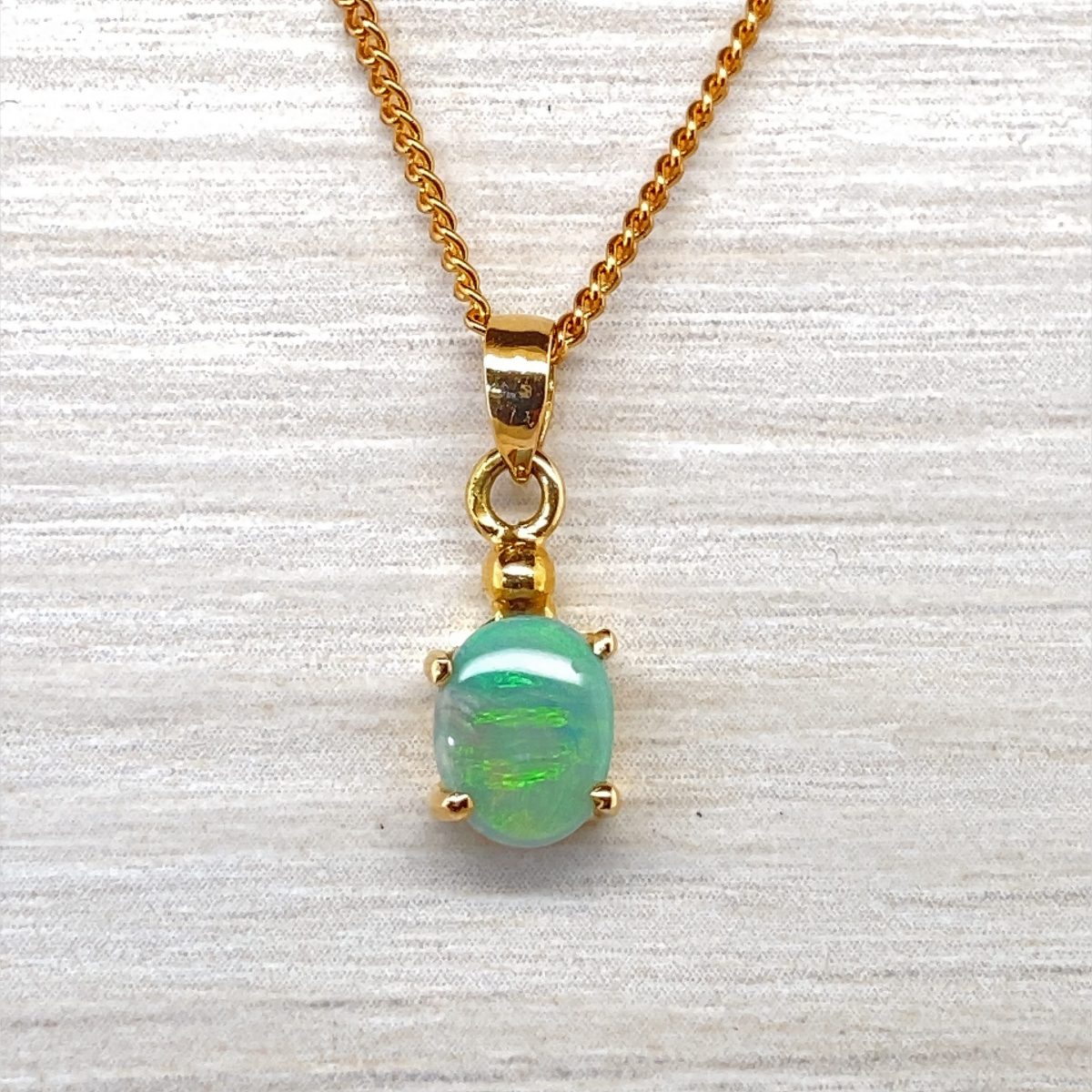 K18  天然石 ブラックオパール ペンダント 313 - 画像 (3)