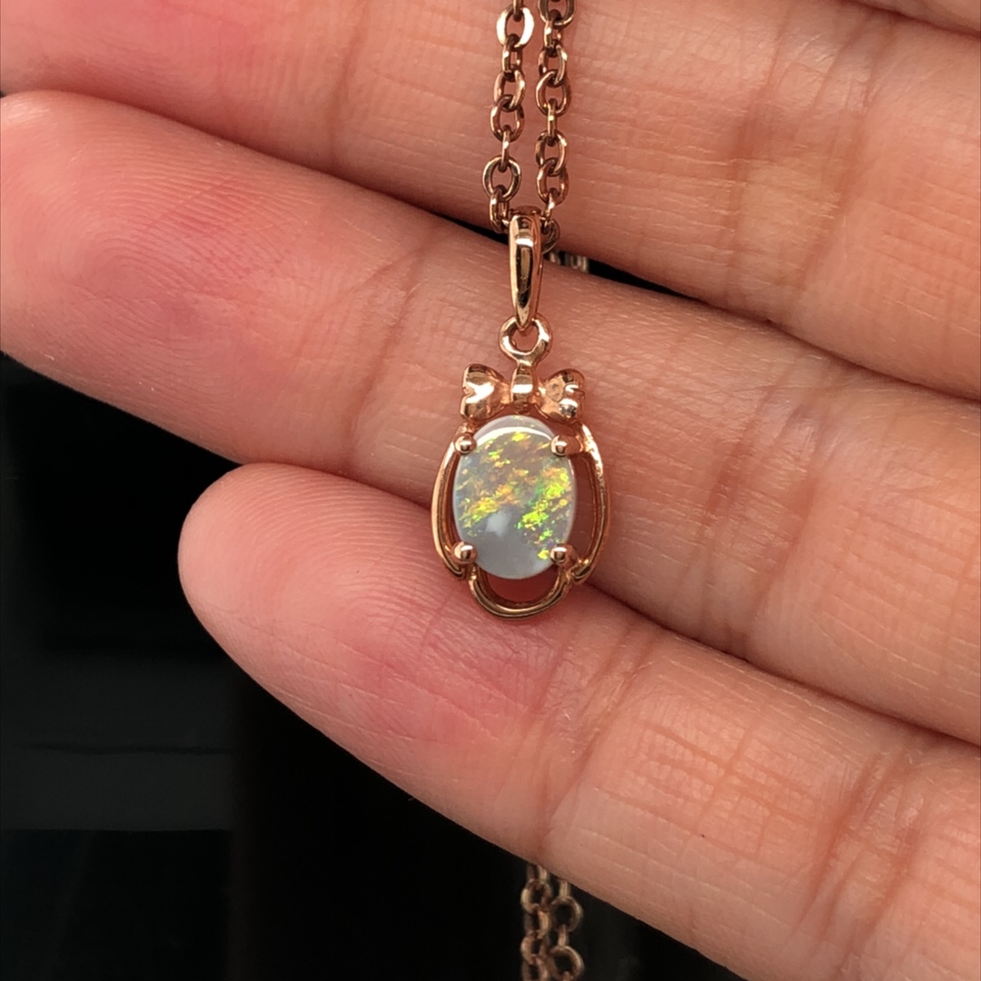 K9 Solid BlackOpal Pendant 743D Rose Gold - Image 4