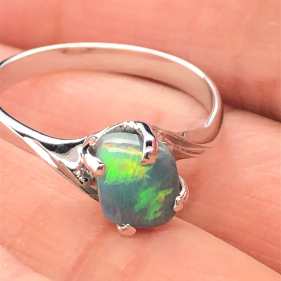 K18 Solid BlackOpal Ring 423 #M - Image 7