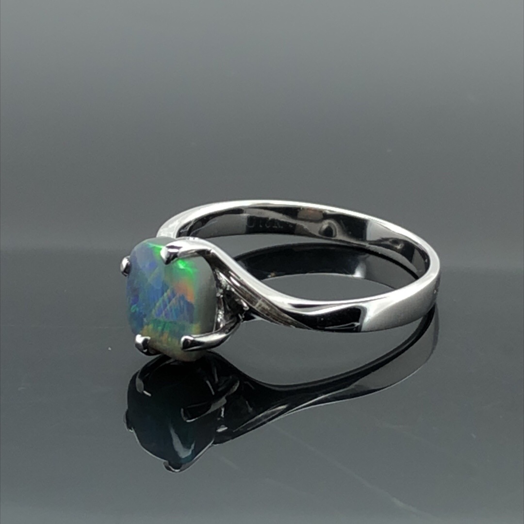 K18 Solid BlackOpal Ring 423 #M - Image 10