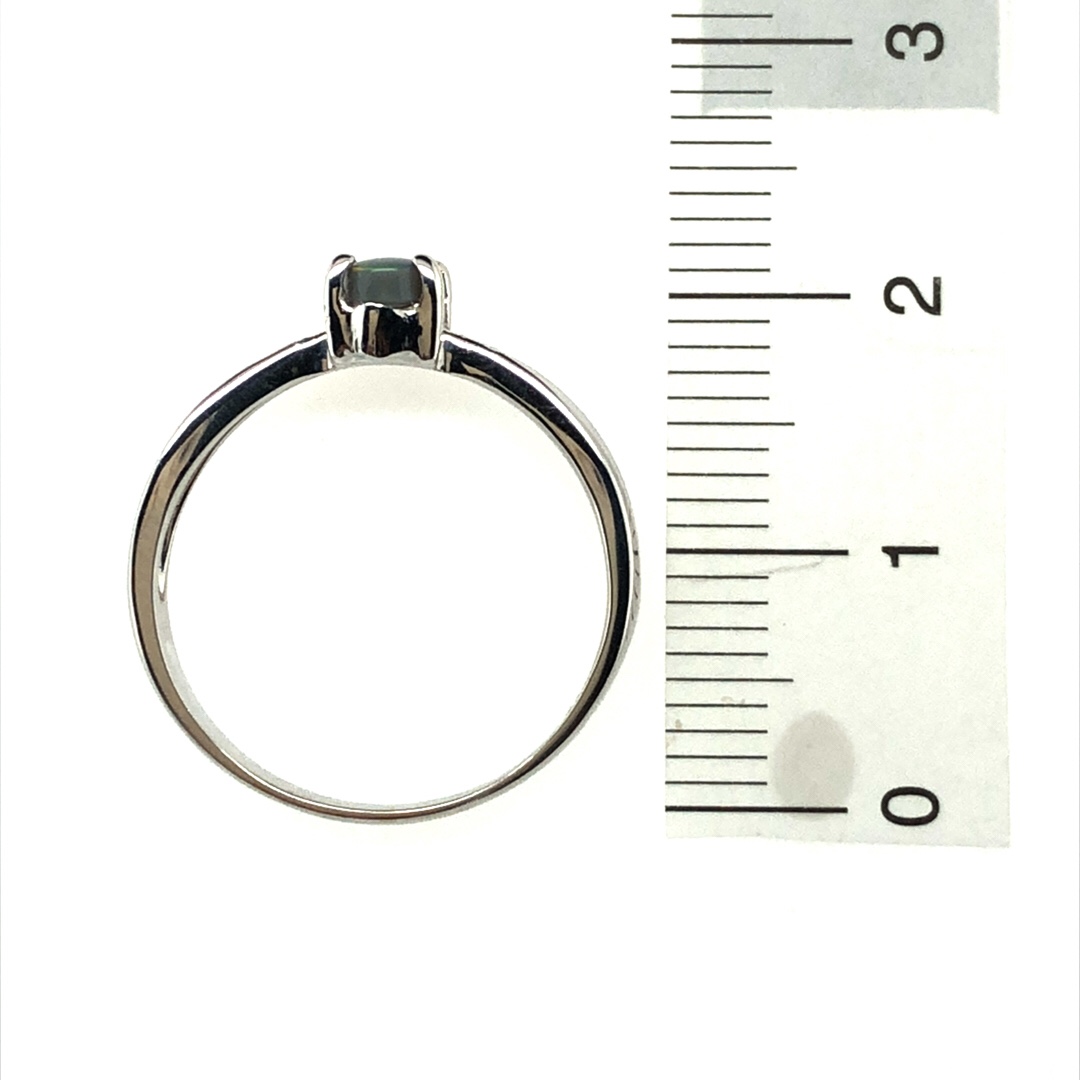 Salty Kiss - 18k White Gold Solid Black Opal Ring 399 Size M1/2 - Image 11