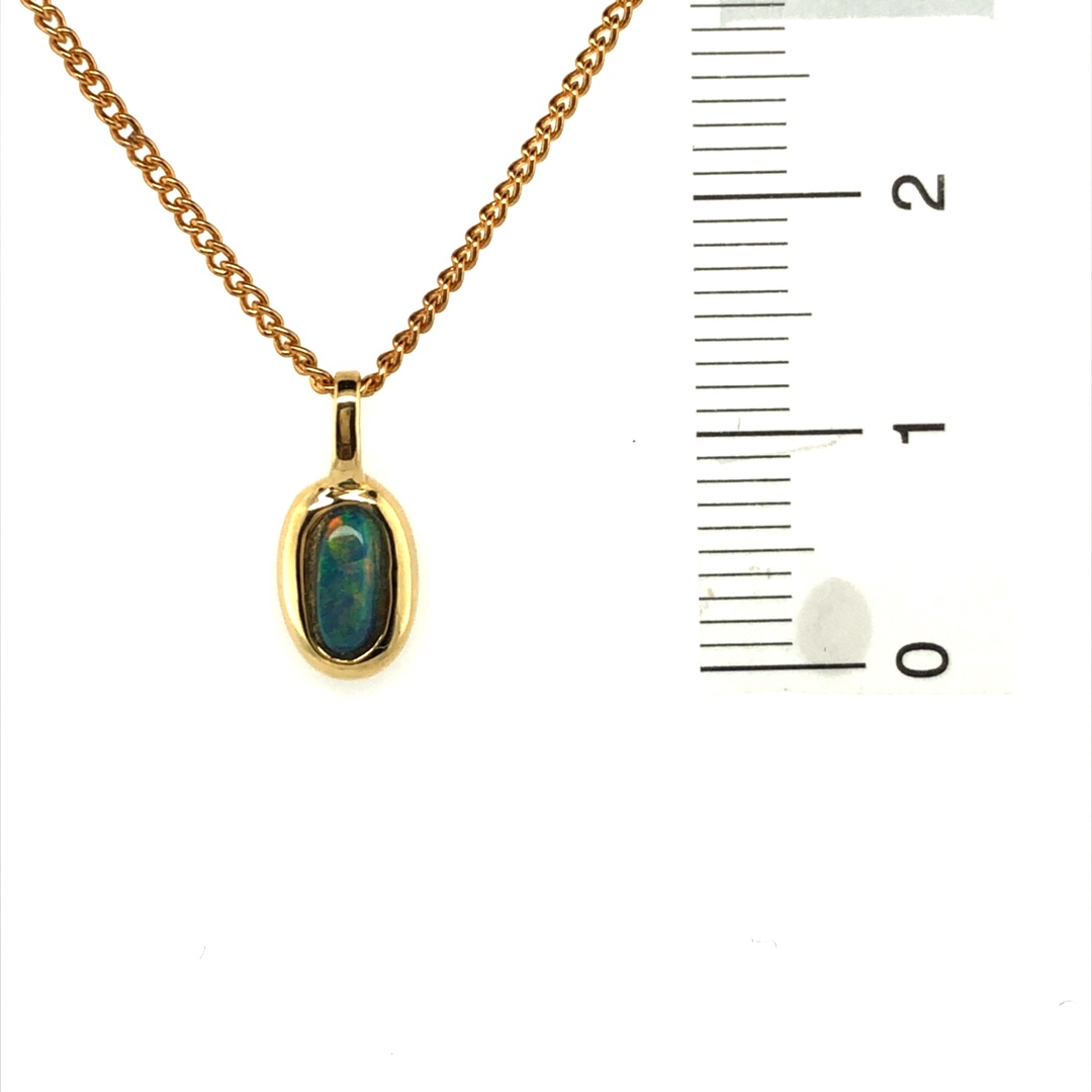 Muriel - 18k Yellow Gold Solid Black Opal Pendant 828a - Image 11