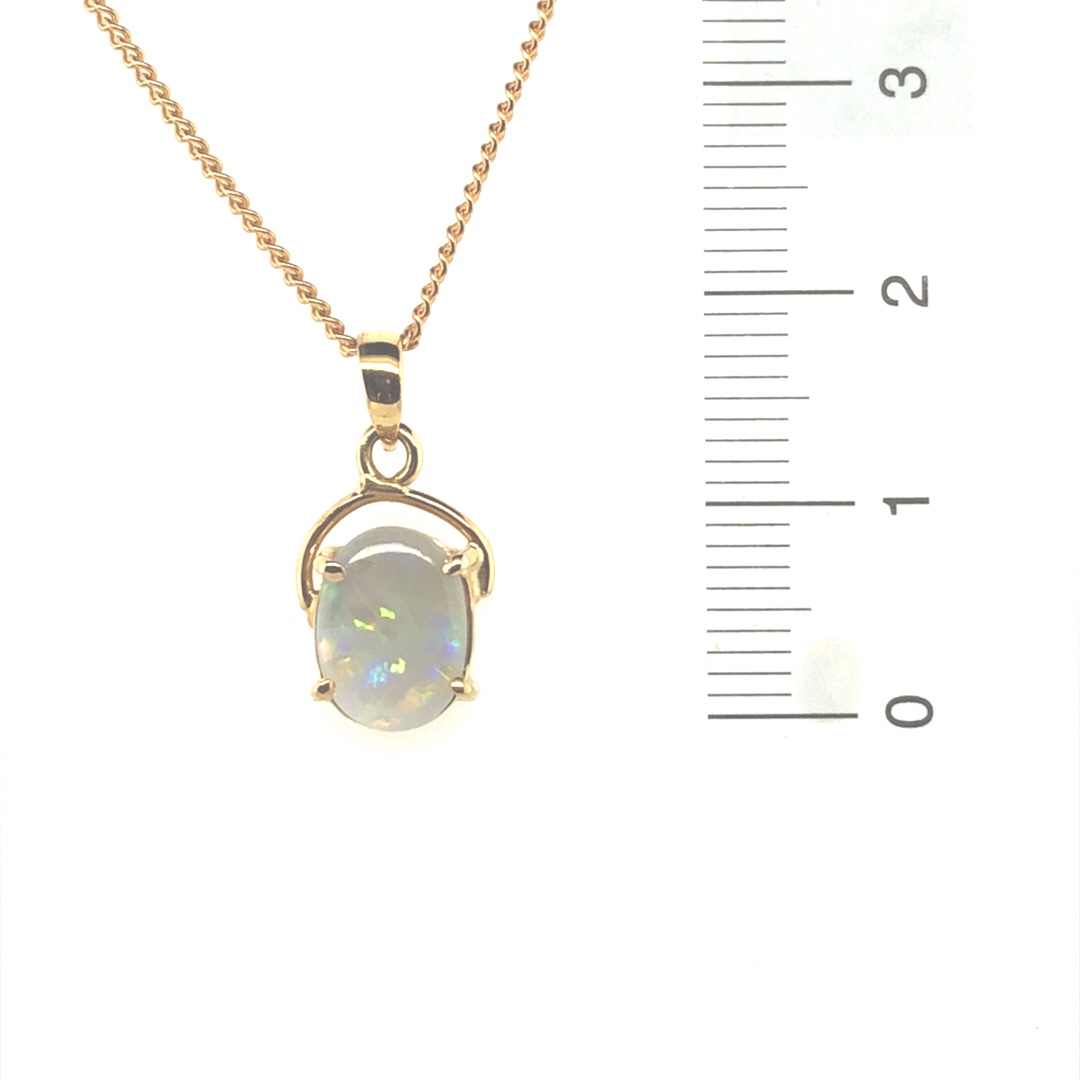 Cherie - 18k Yellow Gold Solid Black Opal Pendant 757 - Image 11